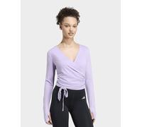 Womens adidas Top 3-stripes Studio Soft Ballet Wrap - Viola, viola XS