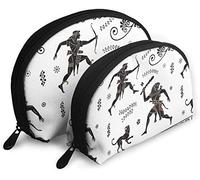 Womens Ancient Symbol Travel Cosmetic Bags Impermeabile 2PC Pochette per trucco Pochette per cosmetici e articoli da toeletta Organizer Borsa da viaggio portatile Borsa da toilette per ragazze