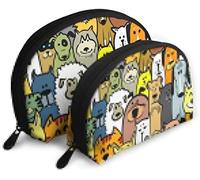 Womens Anime Animal Family Viaggio Cosmetici Borse Impermeabile 2PC Trucco Pochette Cosmetici e articoli da toeletta Organizzatore Borsa Portatile Viaggio Borsa da toilette Ragazze