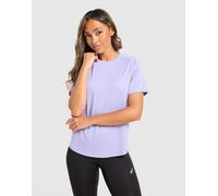 Womens ASICS Run Short Sleeve T-Shirt - Viola, viola M