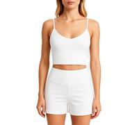 Women's Basic Spaghetti Strap Camisole Top Summer Slim Fit Crop Tank Top Solid Color Sleeveless Undershirt Casual Sexy Crop Top for Daily Wear
