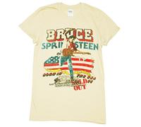 Womens Beige Bruce Springsteen Tour Rolled Sleeve Boyfriend T Shirt