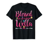 Womens Blessed To Be Called Wella Heart Mother's Day Wella Maglietta