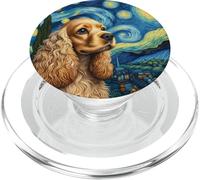 Women's Buff American Cocker Spaniel Starry Night Dog Art PopSockets PopGrip per MagSafe