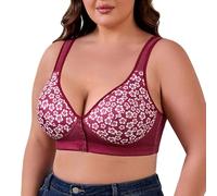 Women's Button Front Bra. Fashion Backless Comfortable Adjustable Straps And Cups. Seamless ., Beige, 5XL(Red,4XL)