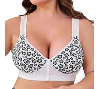 Women's Button Front Bra. Fashion Backless Comfortable Adjustable Straps And Cups. Seamless ., White, 6XL(Beige,3XL)
