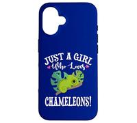 Womens Cartoon Kawaii Just Girl Who Loves Chameleons Lover Custodia per iPhone 16