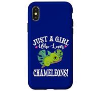 Womens Cartoon Kawaii Just Girl Who Loves Chameleons Lover Custodia per iPhone X/XS