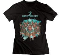 Womens Casual Blue Oyster Cult Fire of Unknown T-Shirt Graphic Unisex Tee Shirt Black XL