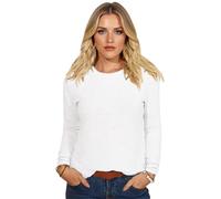 Women's Casual Long Sleeve Crew Neck T-Shirt Solid Color Basic Top Soft Relaxed Fit Pullover Blouse for Daily Wear Spring Fall【