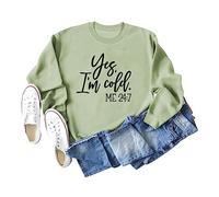 Women's Casual Pullover Sweatshirt, Long Sleeve Crewneck Graphic Top for all Year Round