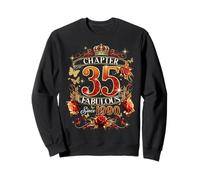 Womens Chapter 35 Fabulous EST 1990 Red Roses 35th Birthday Felpa