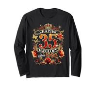 Womens Chapter 35 Fabulous EST 1990 Red Roses 35th Birthday Maglia a Manica