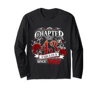 Womens Chapter 43 Fabulous Since 1982 43rd Birthday Queen Maglia a Manica