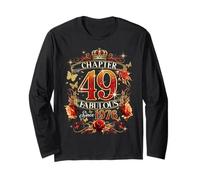 Womens Chapter 49 Fabulous EST 1976 Red Roses 49th Birthday Maglia a Manica