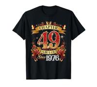 Womens Chapter 49 Fabulous EST 1976 Red Roses 49th Birthday Maglietta