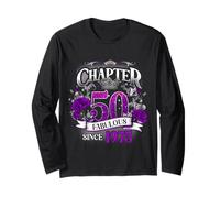 Womens Chapter 50 Fabulous Since 1975 50th Birthday Queen Maglia a Manica