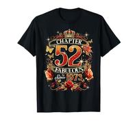 Womens Chapter 52 Fabulous EST 1973 Red Roses 52nd Birthday Maglietta