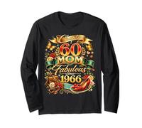 Womens Chapter 60 Mom Fabulous Since 1966 60th Birthday Maglia a Manica