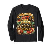 Womens Chapter 67 Mom Fabulous Since 1959 67th Birthday Maglia a Manica