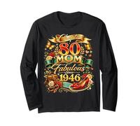 Womens Chapter 80 Mom Fabulous Since 1946 80th Birthday Maglia a Manica