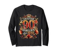 Womens Chapter 90 Fabulous EST 1935 Red Roses 90th Birthday Maglia a Manica