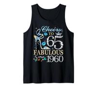 Womens Cheers to 65 Years Old EST 1960 65th Birthday Queen Canotta