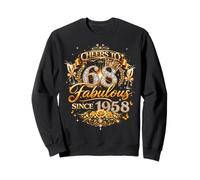 Womens Cheers to 68 Years Old EST 1958 68th Birthday Queen Felpa