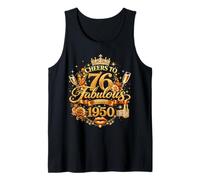 Womens Cheers to 76 Years Old EST 1950 76th Birthday Queen Canotta