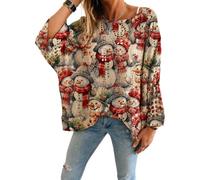 Women's Christmas Crochet Knit Sweater Loose Batwing Sleeve Pullover