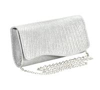 Women's Clutches, Envelope Clutch Bag w/Chain,Stylish Flip Glitter Handbag with Detachable Strap Elegant Evening Envelope Bags Trendy Flip Crossbody Bag Outdoor Travel Parties Dating Handbag