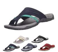 Women's Comfy Orthopedic Platform Sandals with Arch Support Flip Flops, Plantar Fasciitis Sandals with Toe Ring Loop (Blue,35)