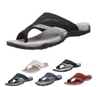 Women's Comfy Orthopedic Platform Sandals with Arch Support Flip Flops, Plantar Fasciitis Sandals with Toe Ring Loop (Black,40)
