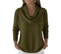 Women's Cowl Neck Sweater Knit Winter Clothes Casual Loose Sweaters Fall Fashion Cowl Neck Trendy Pullover (Army Green,XL)