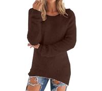 Womens Cozy Sweaters Casual Crewneck Fleece Pullover Long Sleeve Thermal Soft Fuzzy Sweater Fall Winter Clothes 2025