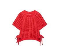 Women's Crochet Knit Crop Vest - Side Bow Tie Hollow-out Pullover for Spring & Summer Layering