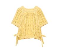 Women's Crochet Knit Crop Vest - Side Bow Tie Hollow-out Pullover for Spring & Summer Layering