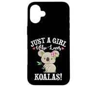 Womens Cute Cartoon Funny Girl Who Loves Koala Bears Lover Custodia per iPhone 16 Plus