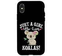 Womens Cute Cartoon Funny Girl Who Loves Koala Bears Lover Custodia per iPhone X/XS