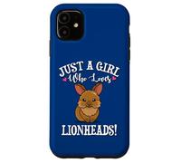 Womens Cute Funny Girl Who Loves Lionhead Rabbits Lover Custodia per iPhone 11