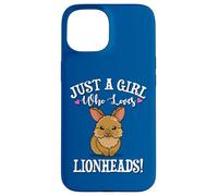 Womens Cute Funny Girl Who Loves Lionhead Rabbits Lover Custodia per iPhone 15