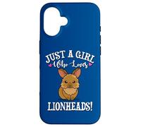 Womens Cute Funny Girl Who Loves Lionhead Rabbits Lover Custodia per iPhone 16