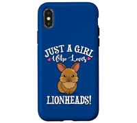 Womens Cute Funny Girl Who Loves Lionhead Rabbits Lover Custodia per iPhone X/XS