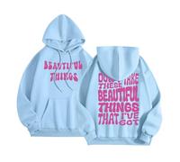 Womens Don'T Take These Beautiful Things That I'Ve Got Graphic Hoodies Comfort Casual Preppy Pullover Hoodies Fall Letter Trendy con cappuccio Outfits Y2K Cartoon Estetica Fashion Cool, Azzurro, M