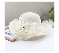 Women's Edge Wide Brim Bowler Hat Ladies Flower Fisherman Hat Summer Outing Sun Protection Sun Hat
