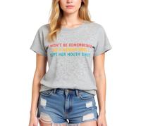Womens Empowering Graphic Tee I Wont Be Remembered As A Woman Who Kept Her Mouth Shut Short Sleeve Crew Neck Casual Cotton Top for Women
