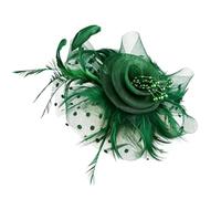 Women's Fascinators Mesh Flower Headband 复古羽毛网纱小礼帽头饰 宴会晚会新娘发饰，适合聚会，结婚等场合。