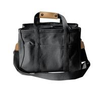 Women's Fashion Clear Canvas Large Capacity Tote Shoulder Bag For Student Shopping(Black)