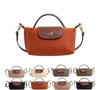 Women's Fashion Colorblock Mini Crossbody Bag, Fashion Mini Crossbody Bag for Women, Elegant Adjustable Nylon Canvas Handbag Purse (Orange)