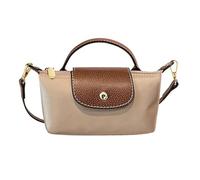 Women's Fashion Colorblock Mini Crossbody Bag, Nylon Handbag with Adjustable Strap, Small Shoulder Bag for Shopping Commuting All Seasons (Khaki)